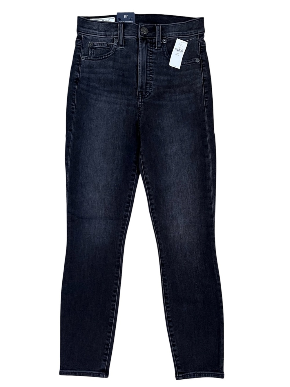 NWT ✨ GAP Sky High Rise Black Skinny Jeans Denim 24 24P Petite 00 0 - Picture 3 of 8